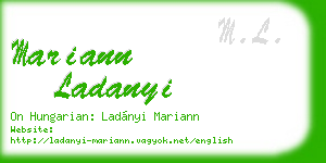 mariann ladanyi business card
